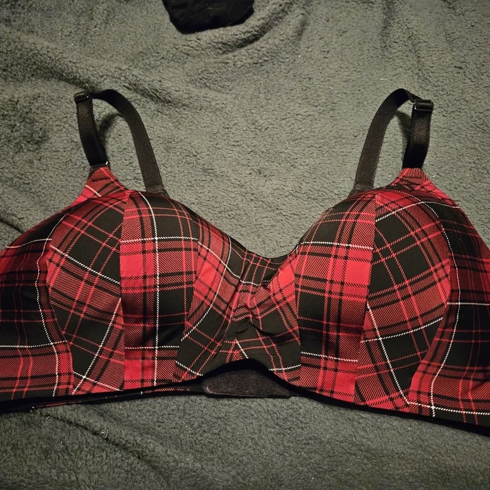 Red plaid bra